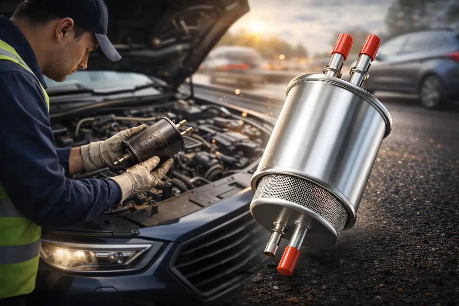Fuel filter to protect engine from contamination