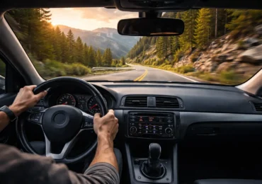 The car engine stops when braking